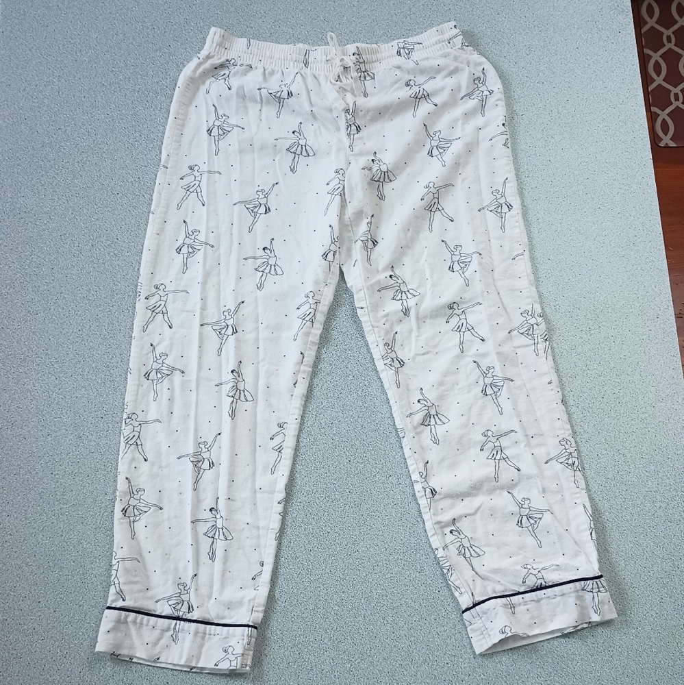 Gap Body White Ballerina Print Pajama Pants Women's Small